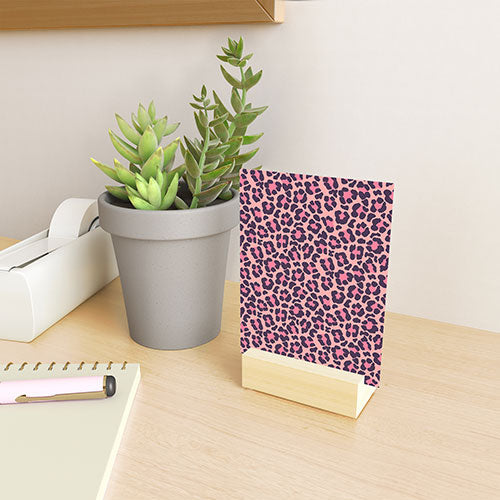 Avenie Leopard Print Coral Pink Mini Art Print