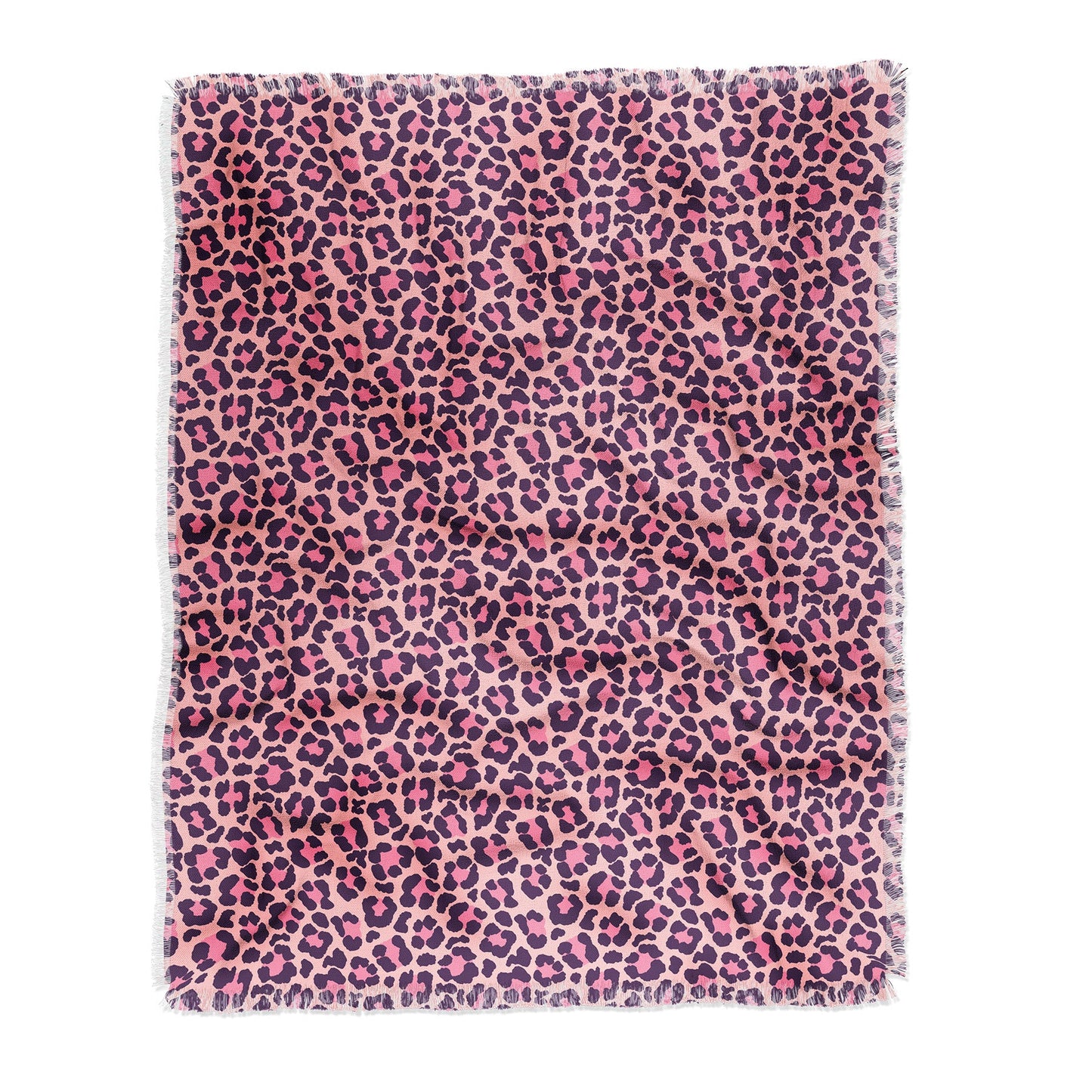 Avenie Leopard Print Coral Pink Throw Blanket