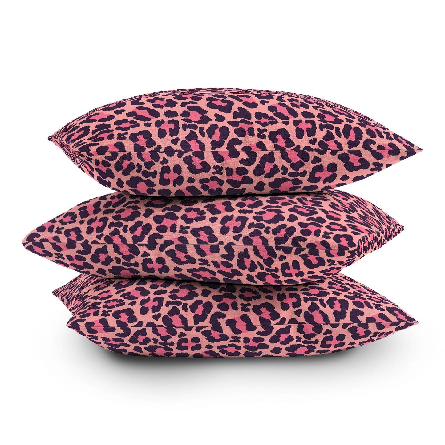 Avenie Leopard Print Coral Pink Throw Pillow