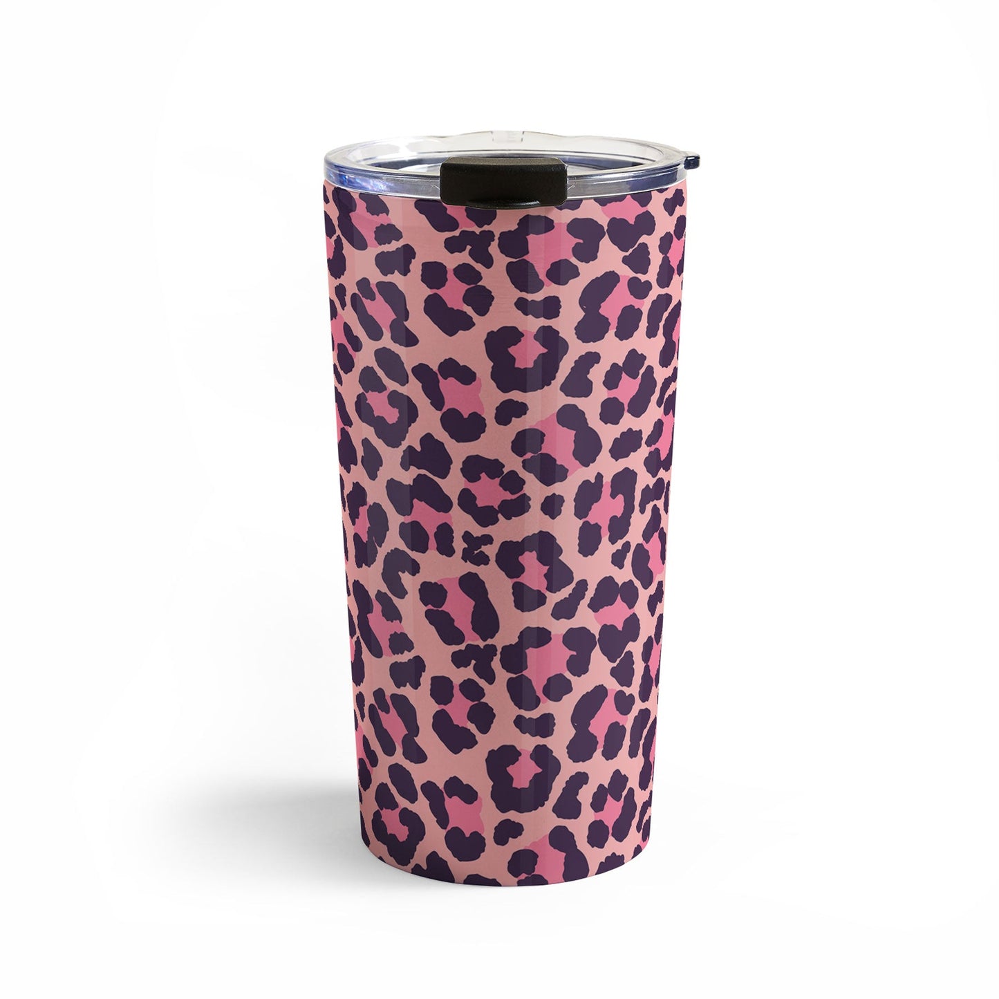 Avenie Leopard Print Coral Pink Travel Mug