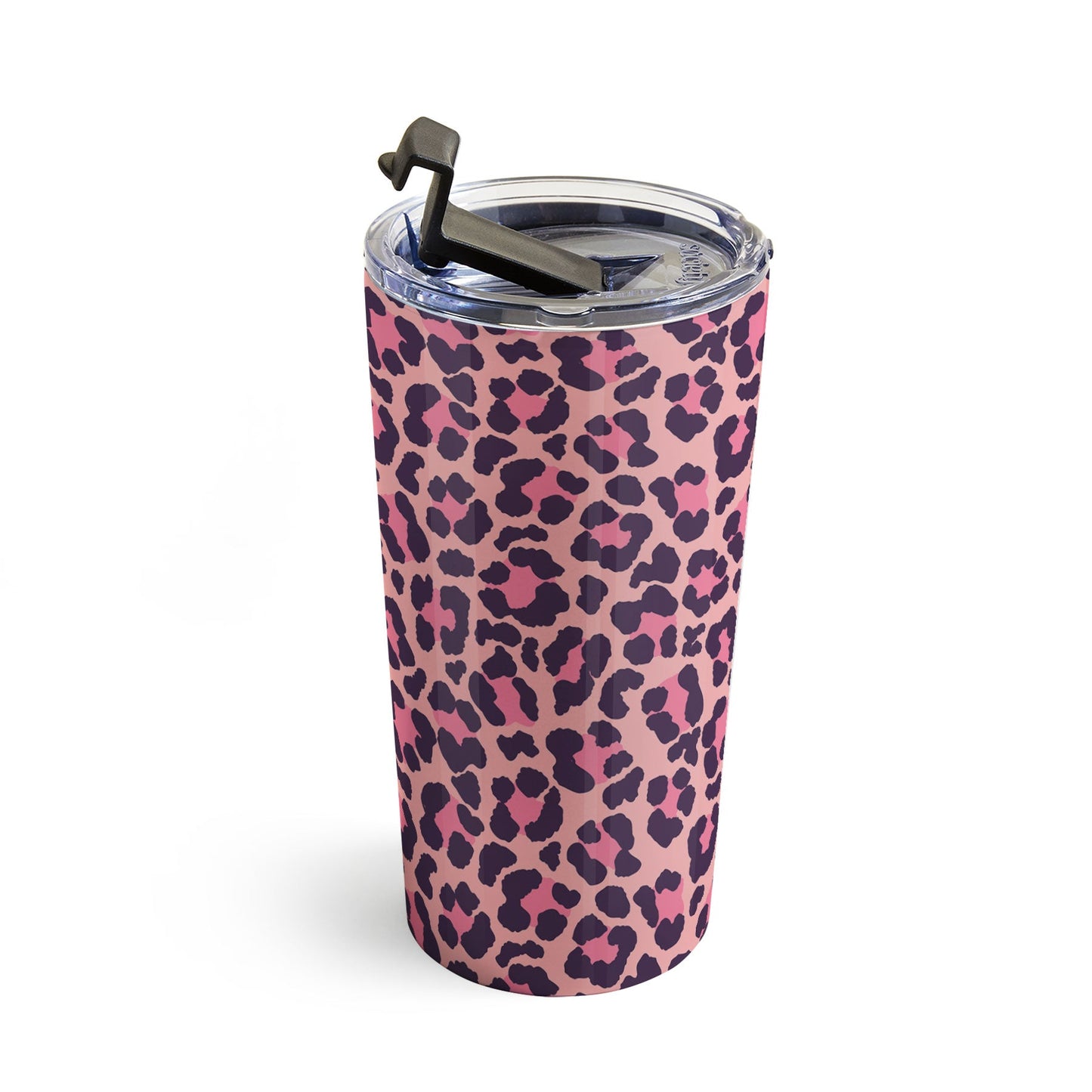 Avenie Leopard Print Coral Pink Travel Mug