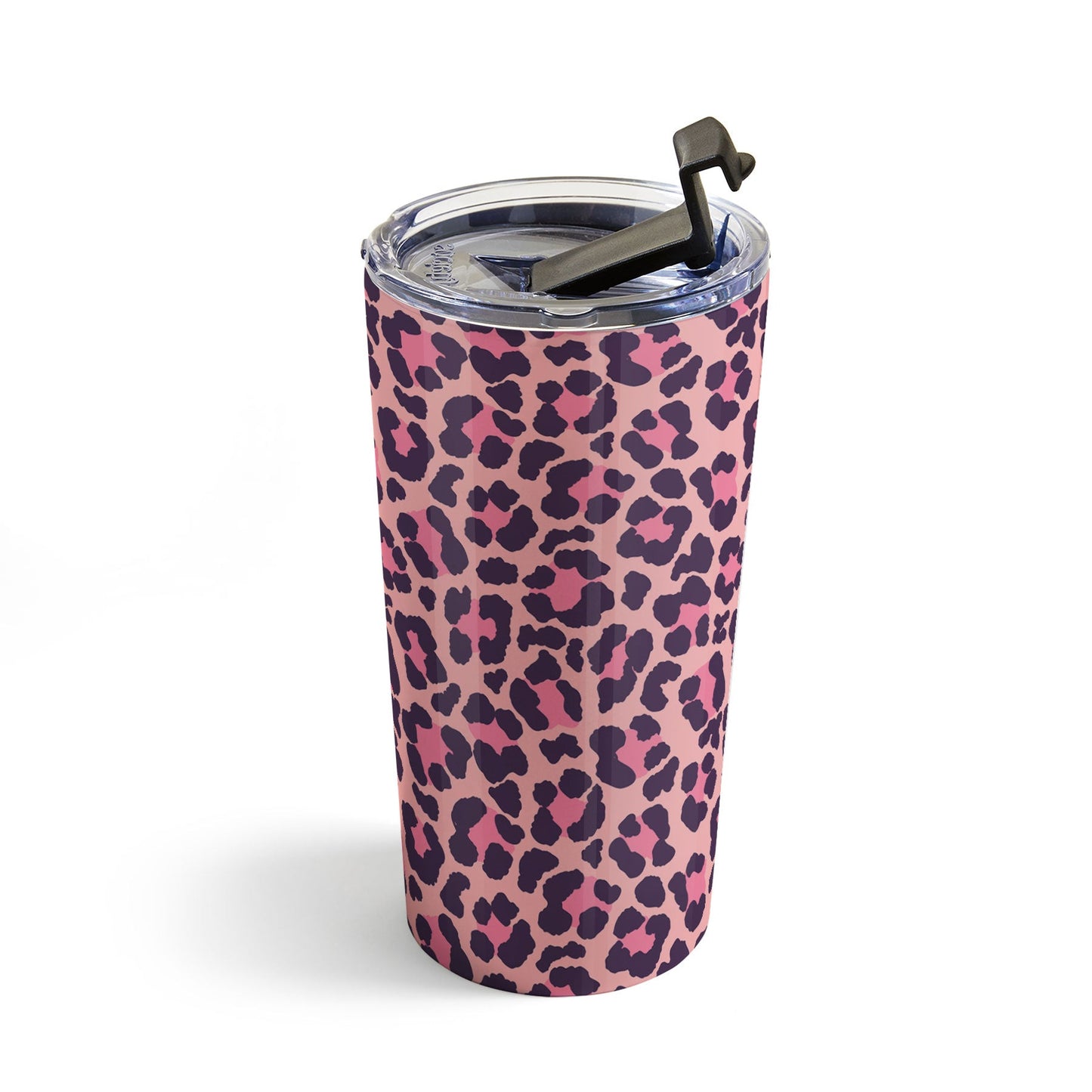 Avenie Leopard Print Coral Pink Travel Mug