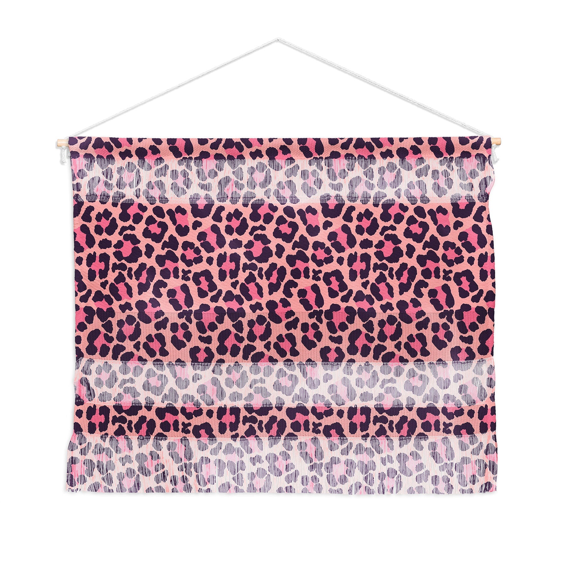 Avenie Leopard Print Coral Pink Wall Hanging Landscape
