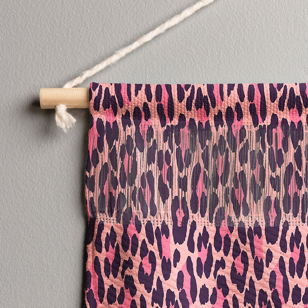 Avenie Leopard Print Coral Pink Wall Hanging Landscape