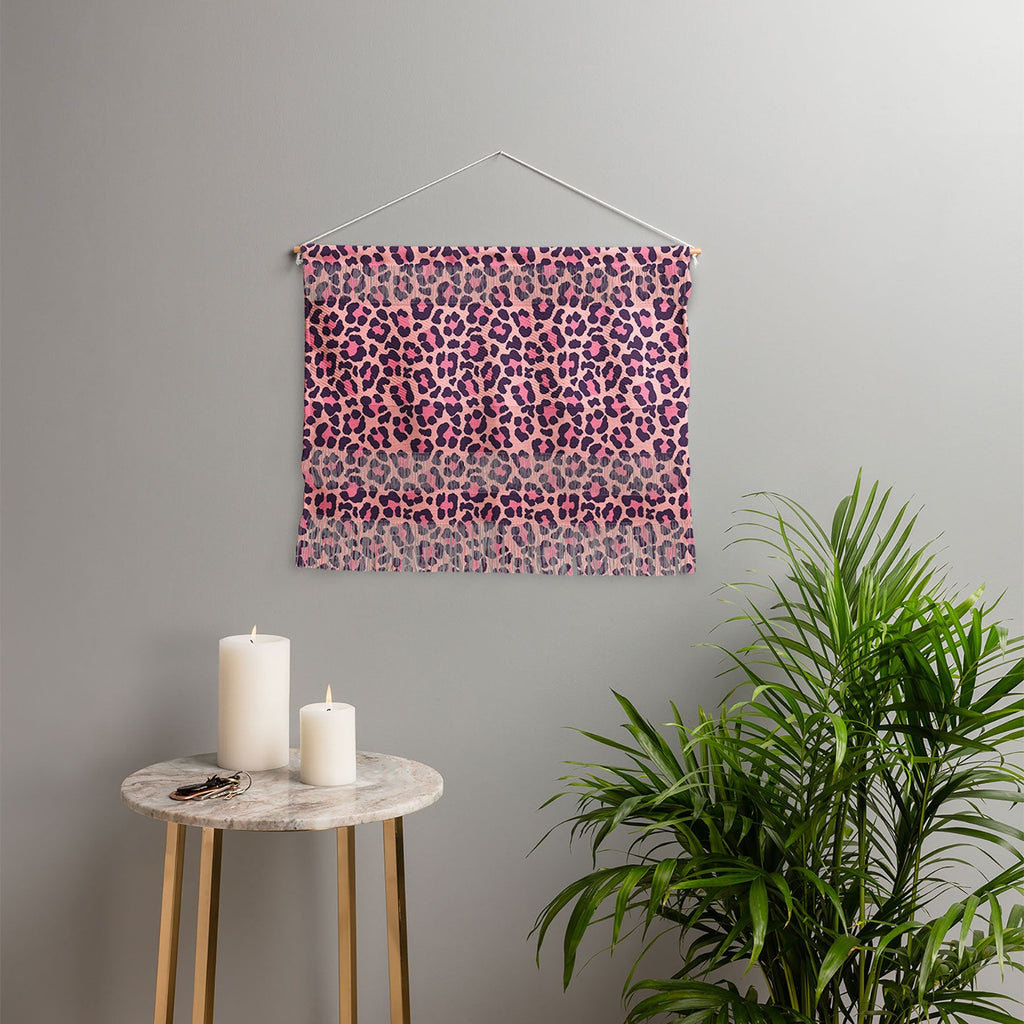 Avenie Leopard Print Coral Pink Wall Hanging Landscape