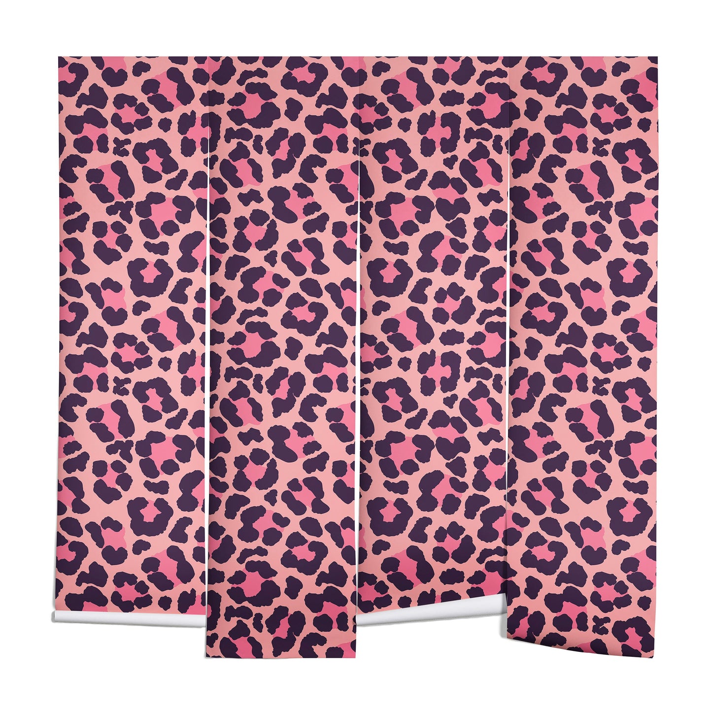 Avenie Leopard Print Coral Pink Wall Mural