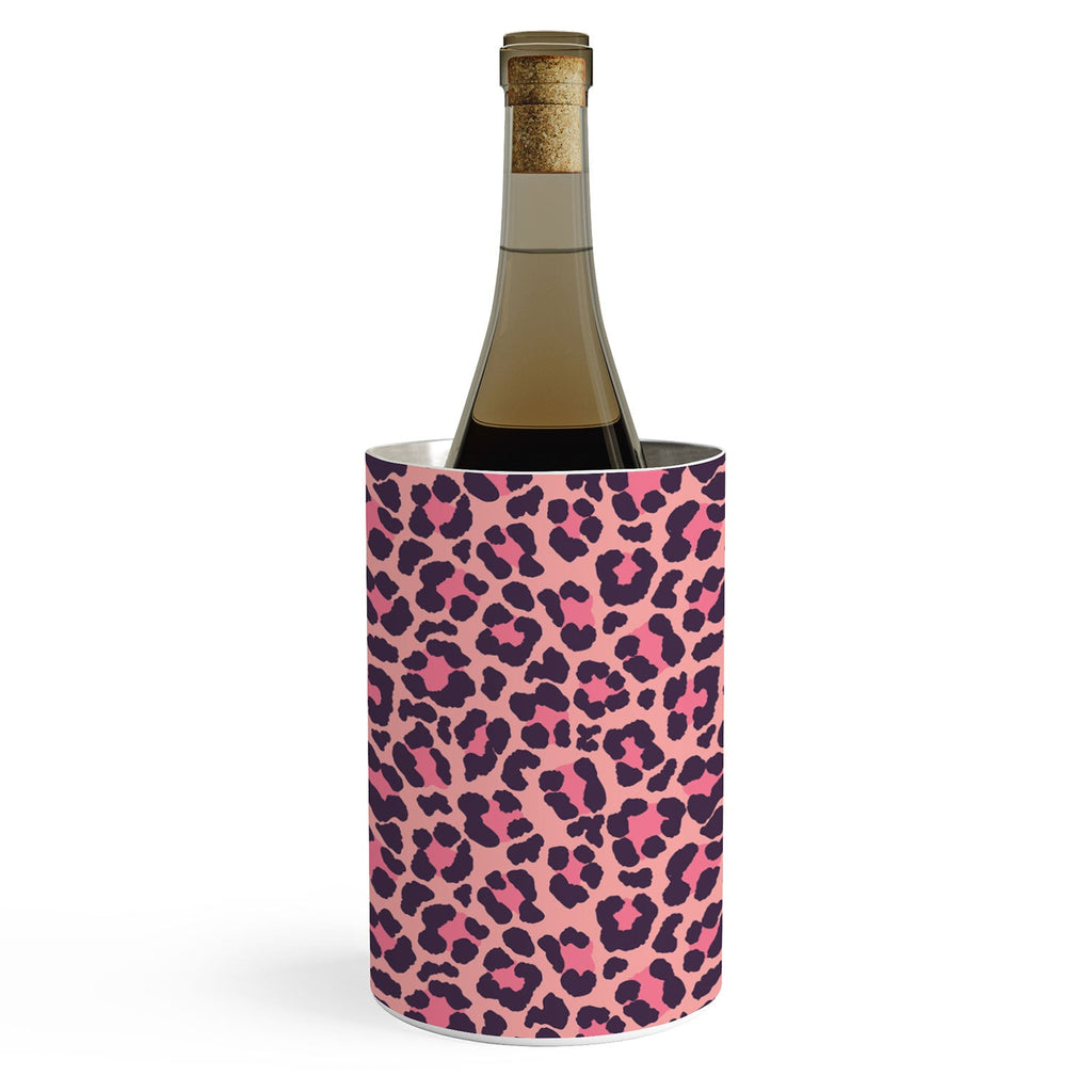 Avenie Leopard Print Coral Pink Wine Chiller