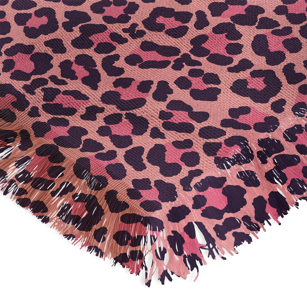 Avenie Leopard Print Coral Pink Throw Blanket