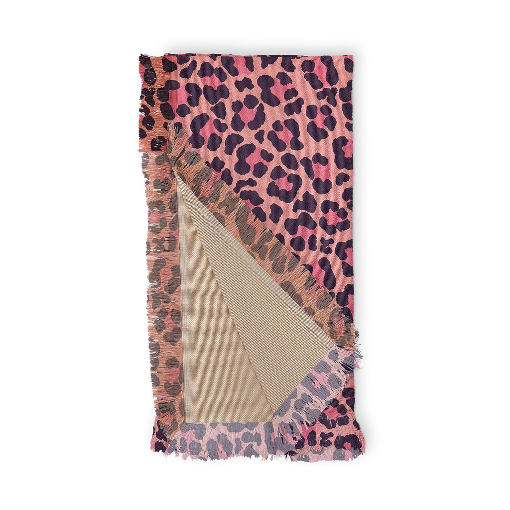 Avenie Leopard Print Coral Pink Throw Blanket
