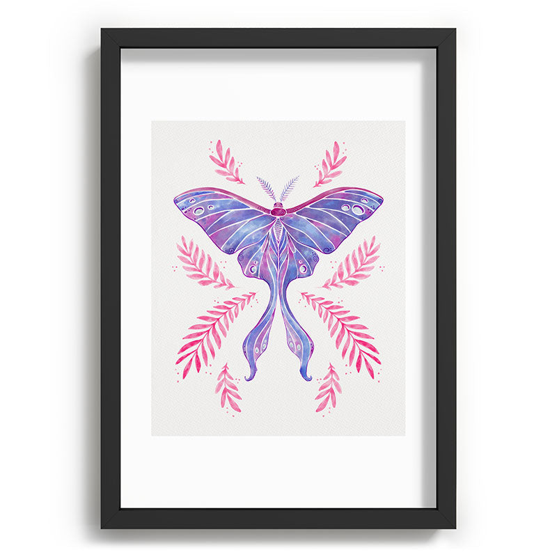 Avenie Luna Moth Blue Violet Recessed Framing Rectangle