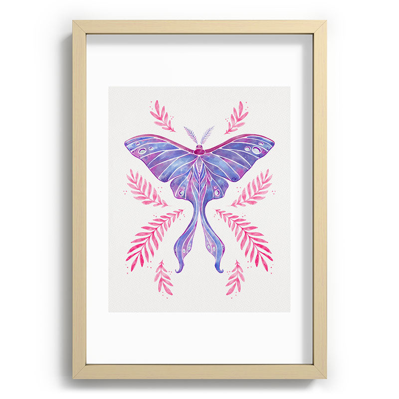 Avenie Luna Moth Blue Violet Recessed Framing Rectangle