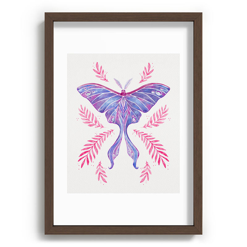Avenie Luna Moth Blue Violet Recessed Framing Rectangle
