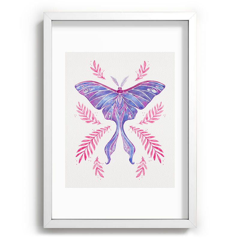 Avenie Luna Moth Blue Violet Recessed Framing Rectangle