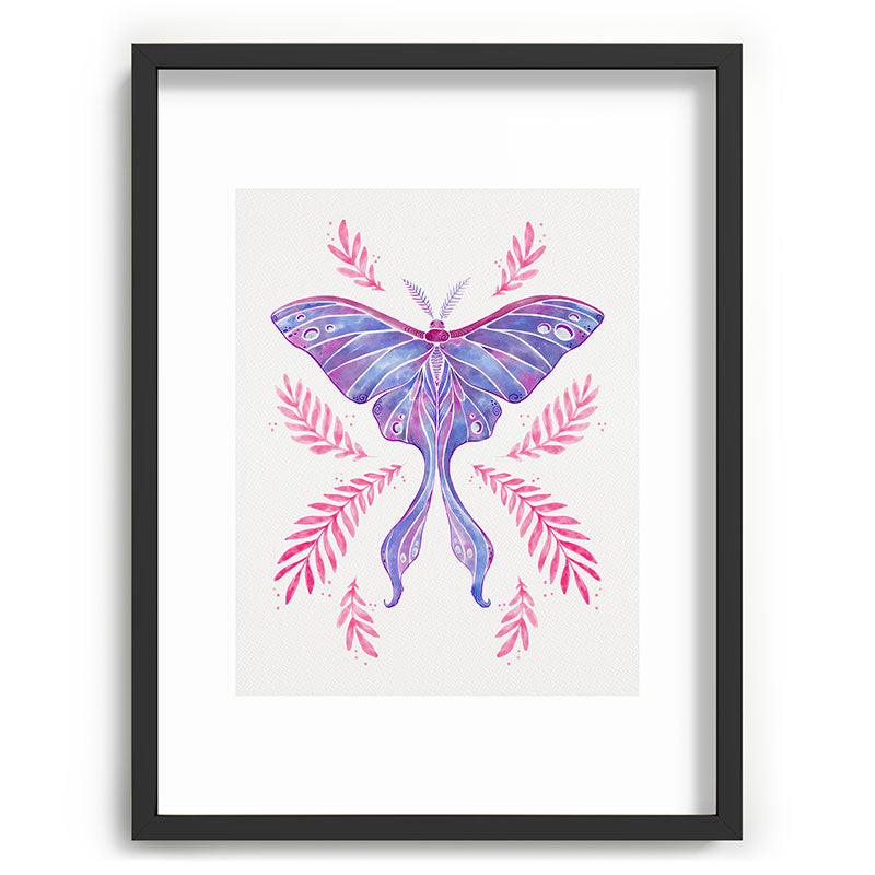 Avenie Luna Moth Blue Violet Recessed Framing Rectangle