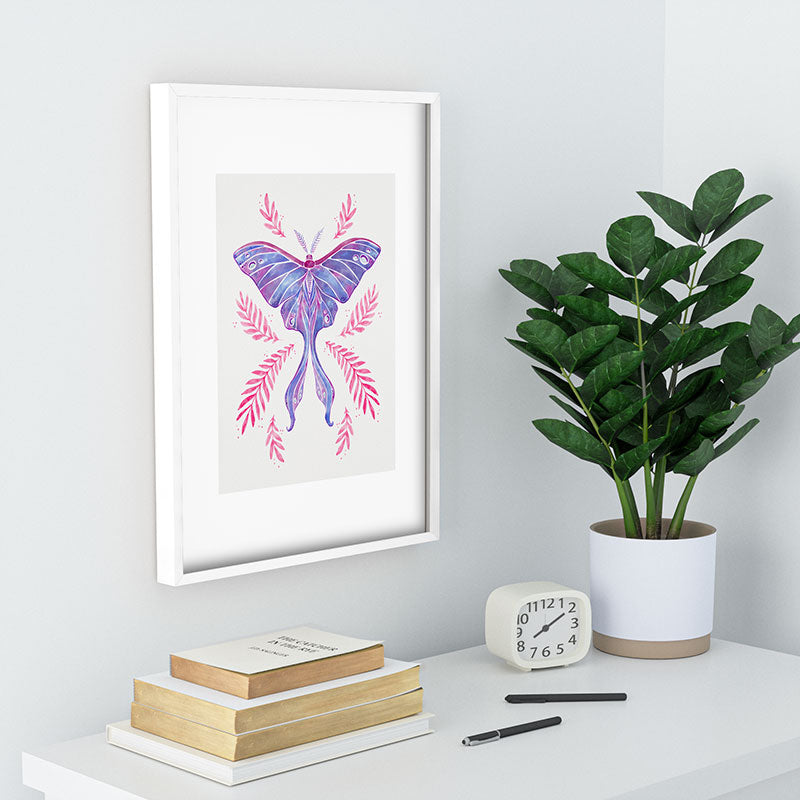 Avenie Luna Moth Blue Violet Recessed Framing Rectangle
