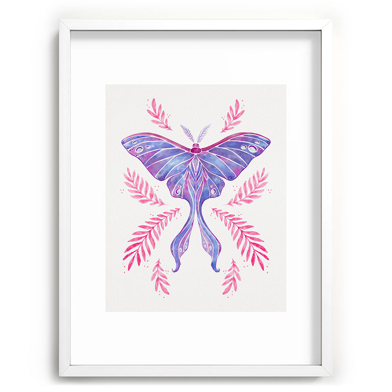 Avenie Luna Moth Blue Violet Recessed Framing Rectangle