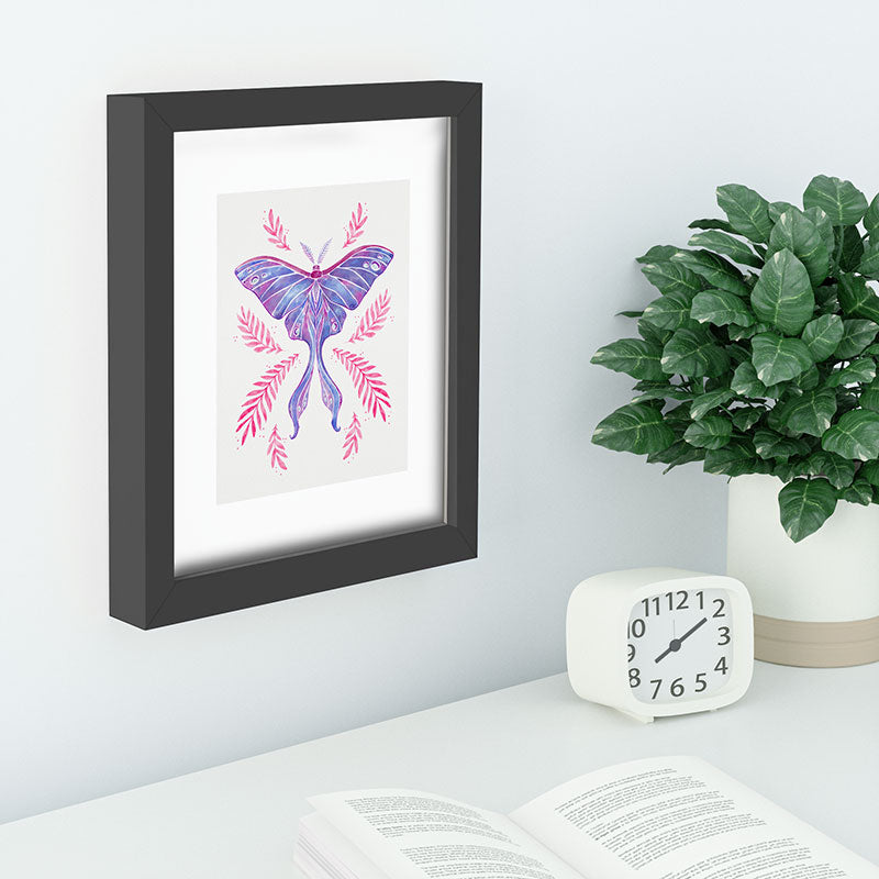 Avenie Luna Moth Blue Violet Recessed Framing Rectangle