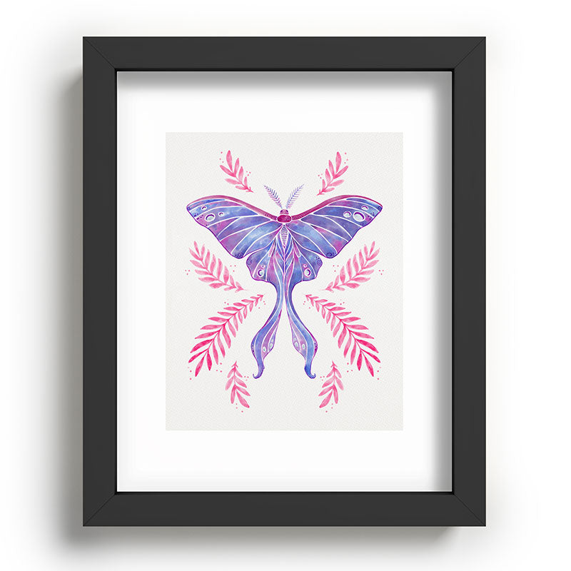 Avenie Luna Moth Blue Violet Recessed Framing Rectangle