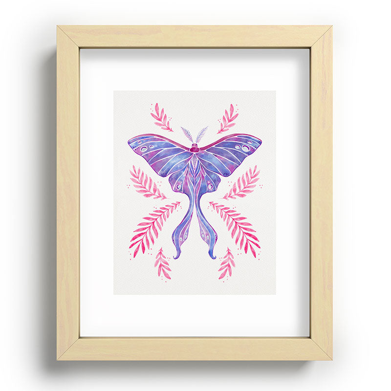 Avenie Luna Moth Blue Violet Recessed Framing Rectangle