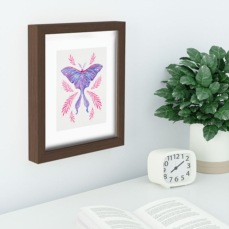 Avenie Luna Moth Blue Violet Recessed Framing Rectangle