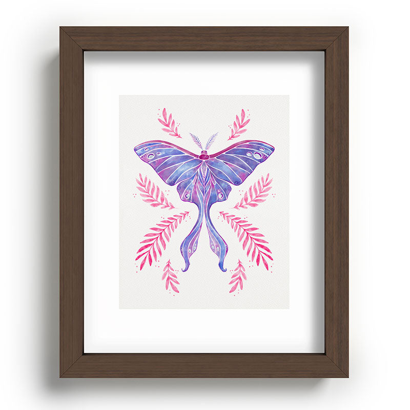 Avenie Luna Moth Blue Violet Recessed Framing Rectangle