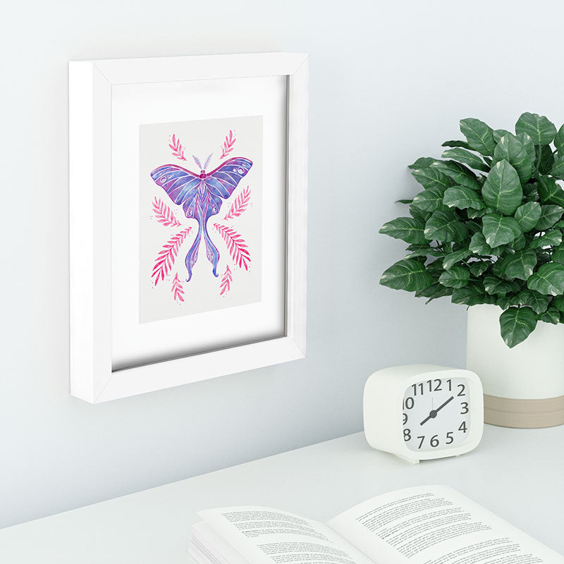 Avenie Luna Moth Blue Violet Recessed Framing Rectangle