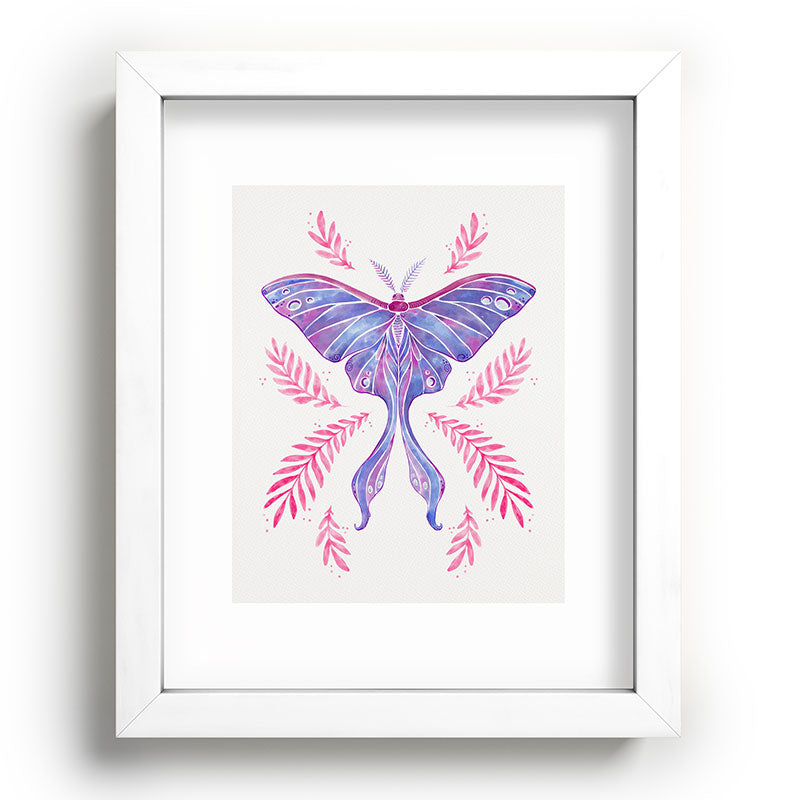 Avenie Luna Moth Blue Violet Recessed Framing Rectangle