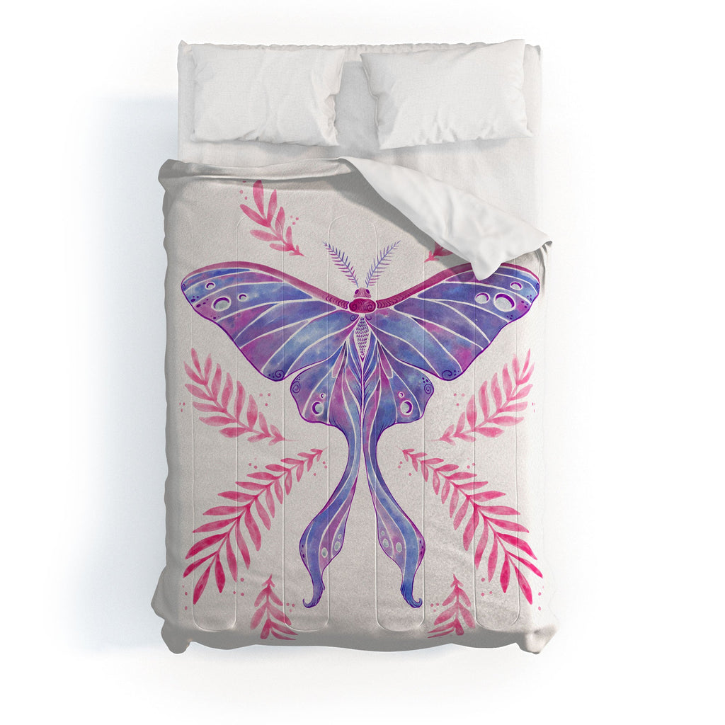 Avenie Luna Moth Blue Violet Comforter