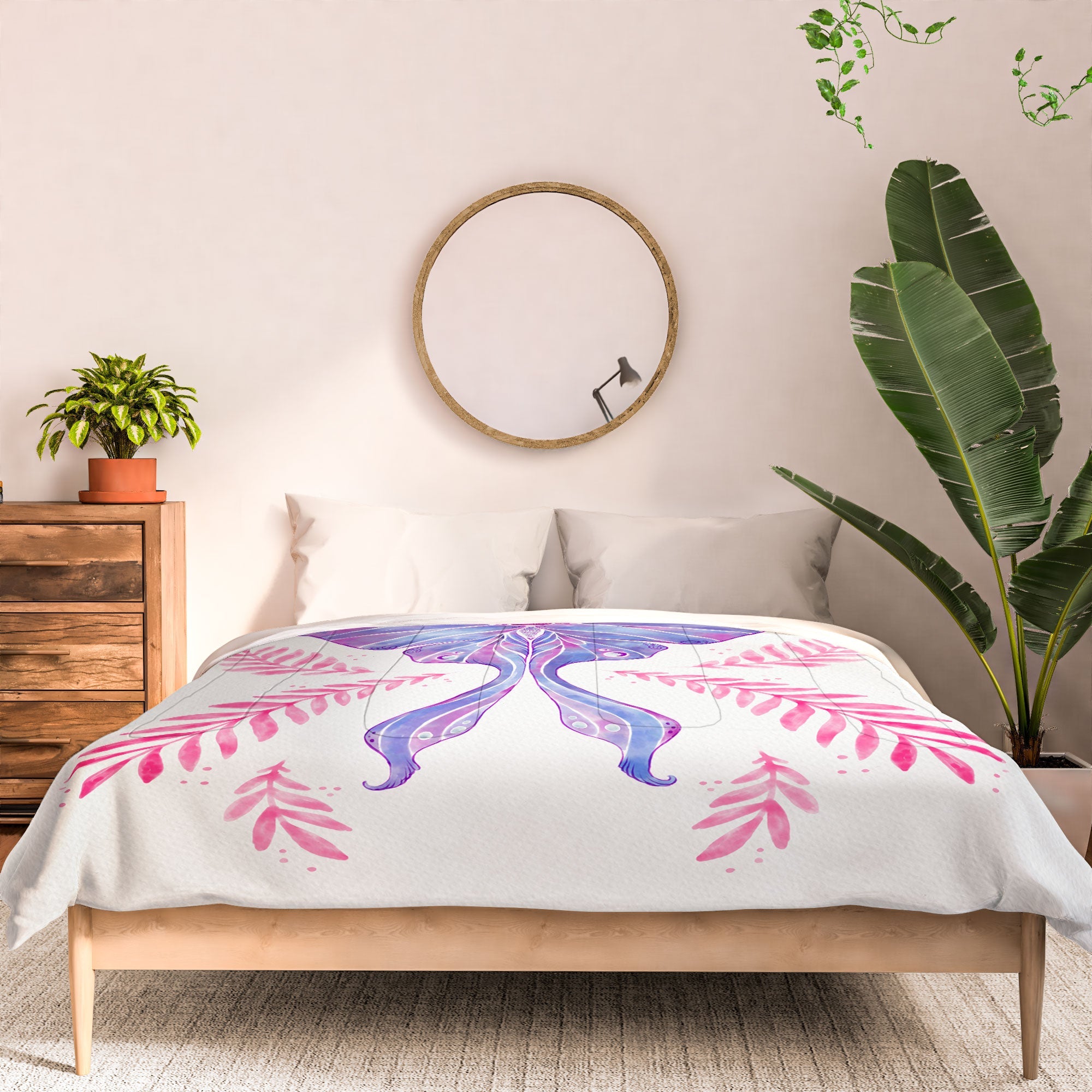 Avenie Luna Moth Blue Violet Comforter