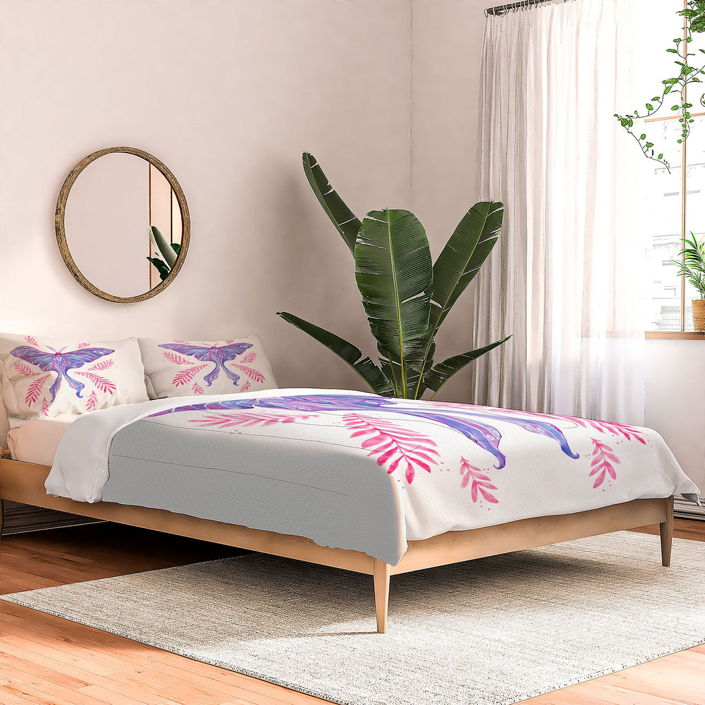 Avenie Luna Moth Blue Violet Comforter