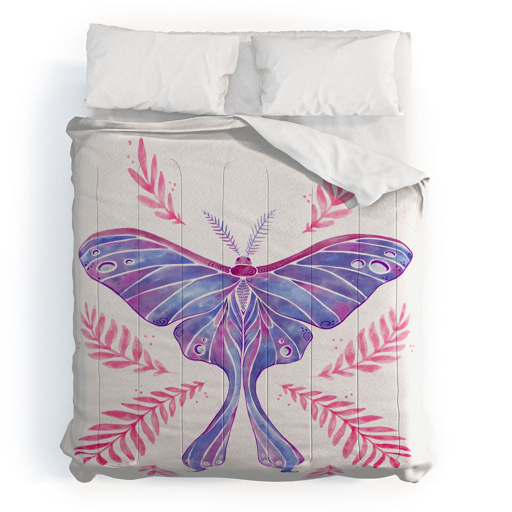 Avenie Luna Moth Blue Violet Comforter