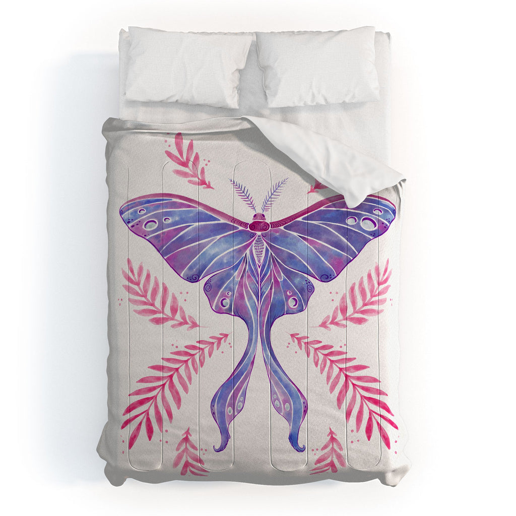 Avenie Luna Moth Blue Violet Comforter