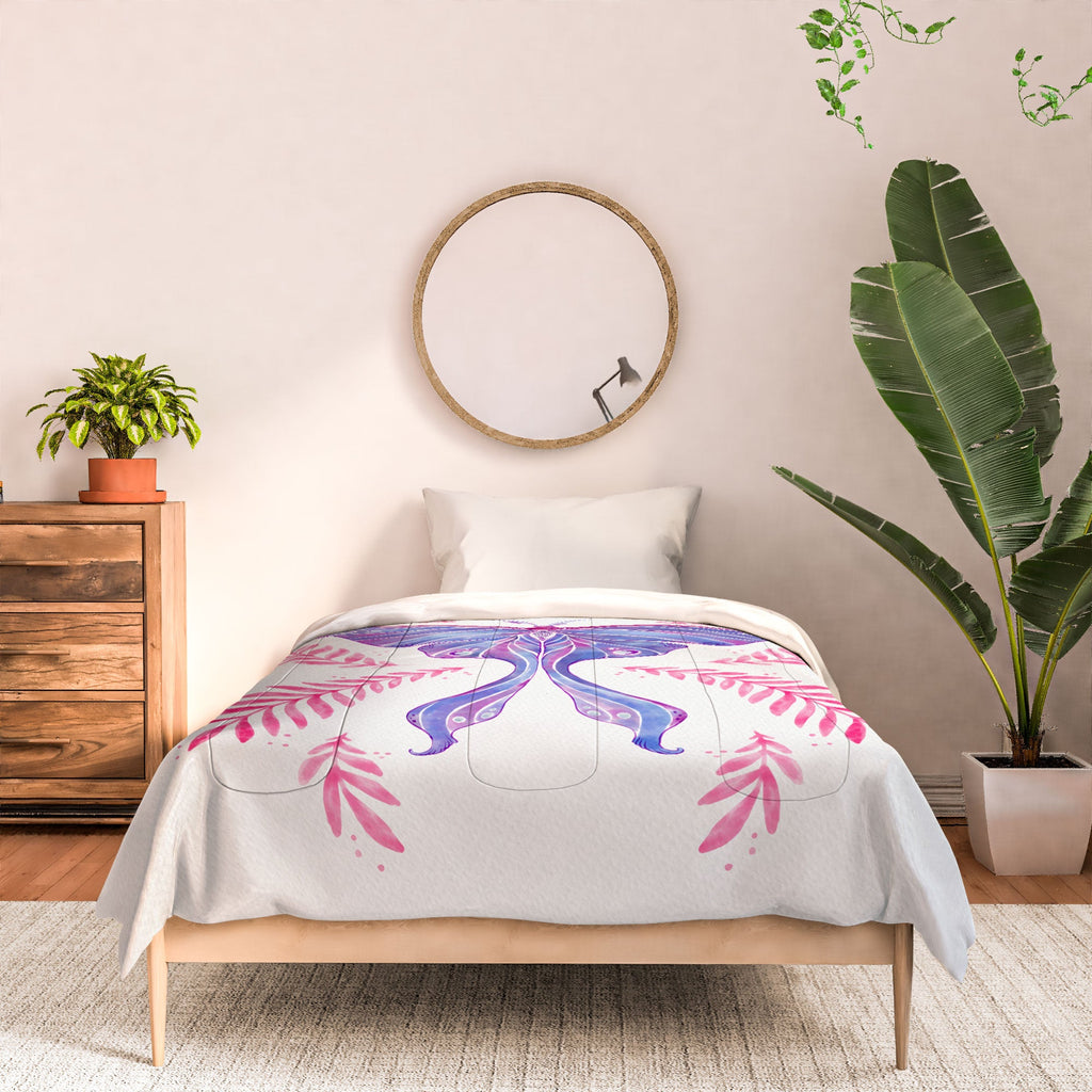 Avenie Luna Moth Blue Violet Comforter