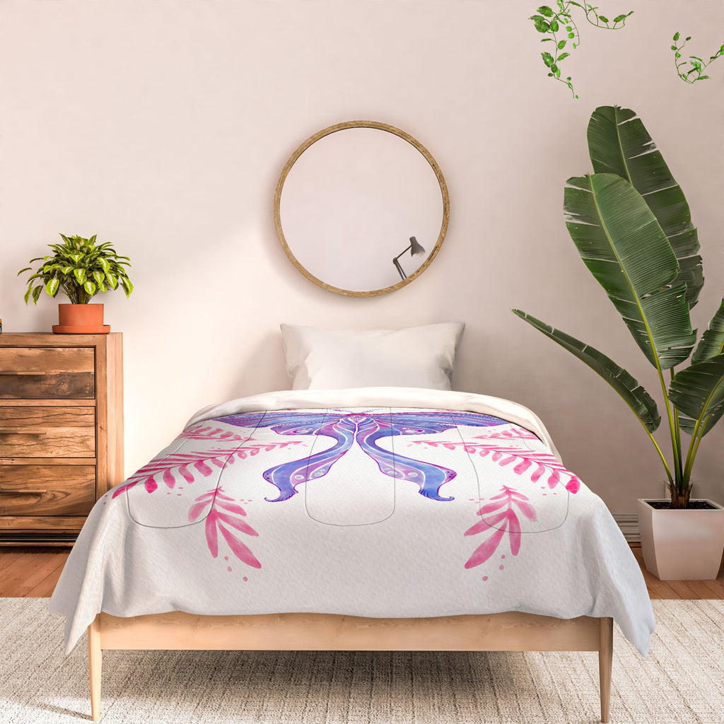 Avenie Luna Moth Blue Violet Comforter