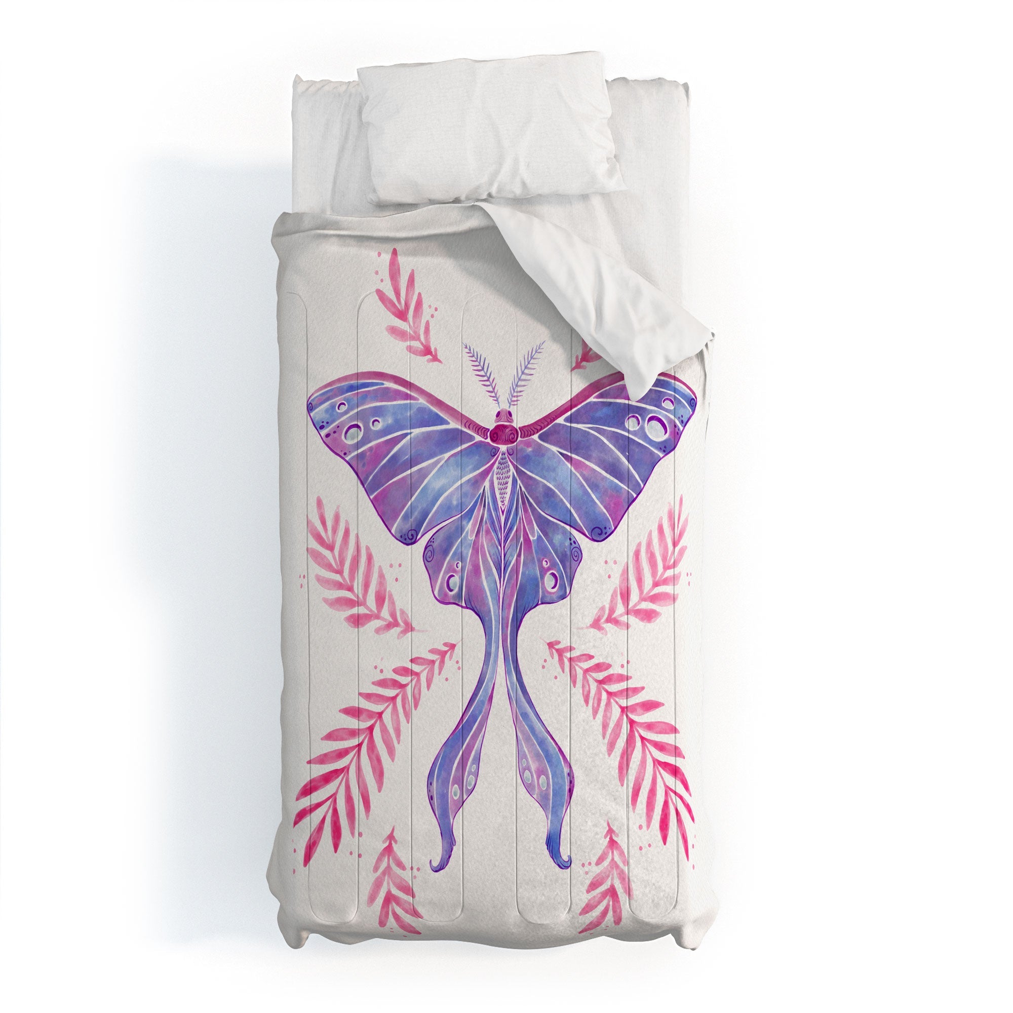 Avenie Luna Moth Blue Violet Comforter