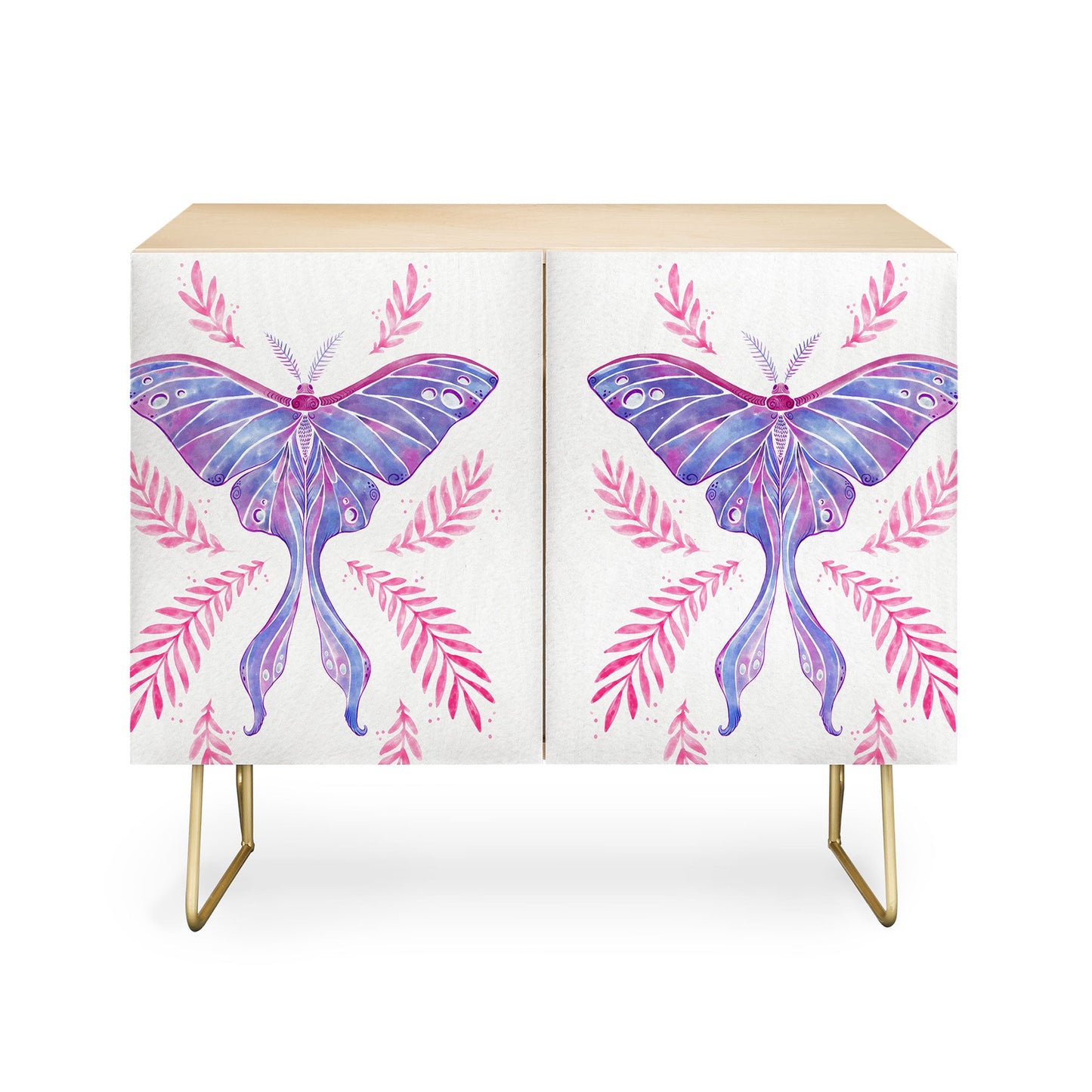 Avenie Luna Moth Blue Violet Credenza