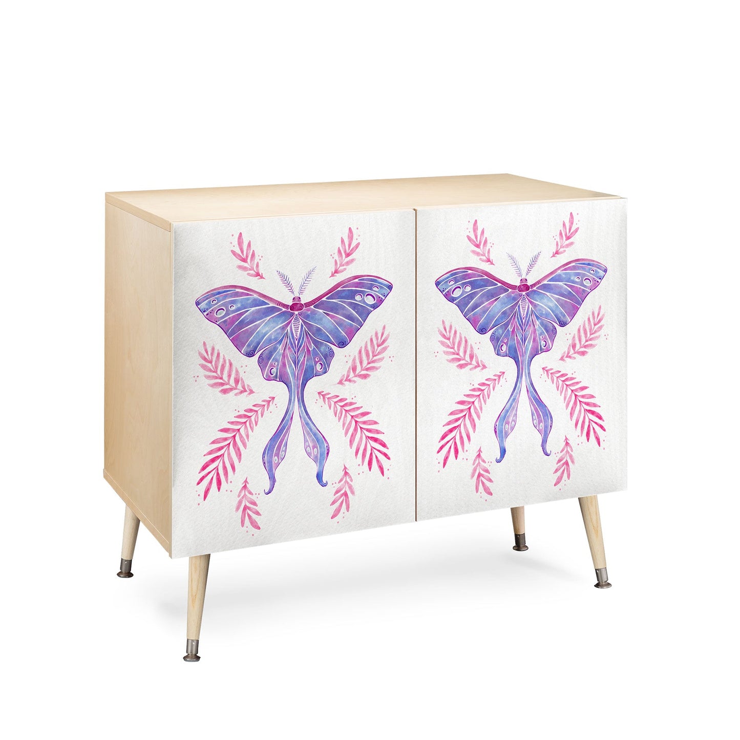 Avenie Luna Moth Blue Violet Credenza