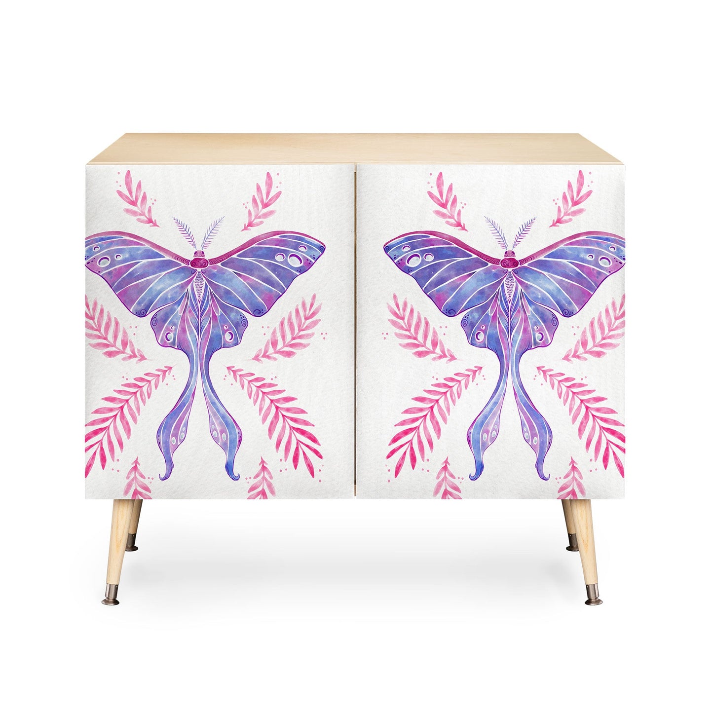 Avenie Luna Moth Blue Violet Credenza