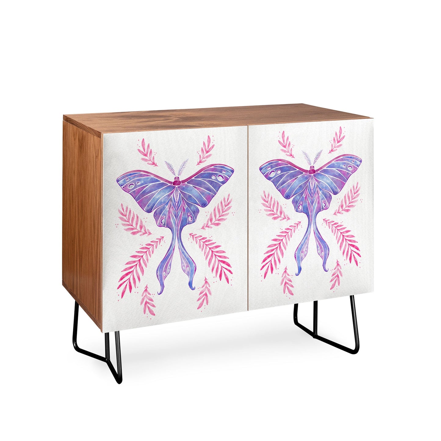 Avenie Luna Moth Blue Violet Credenza