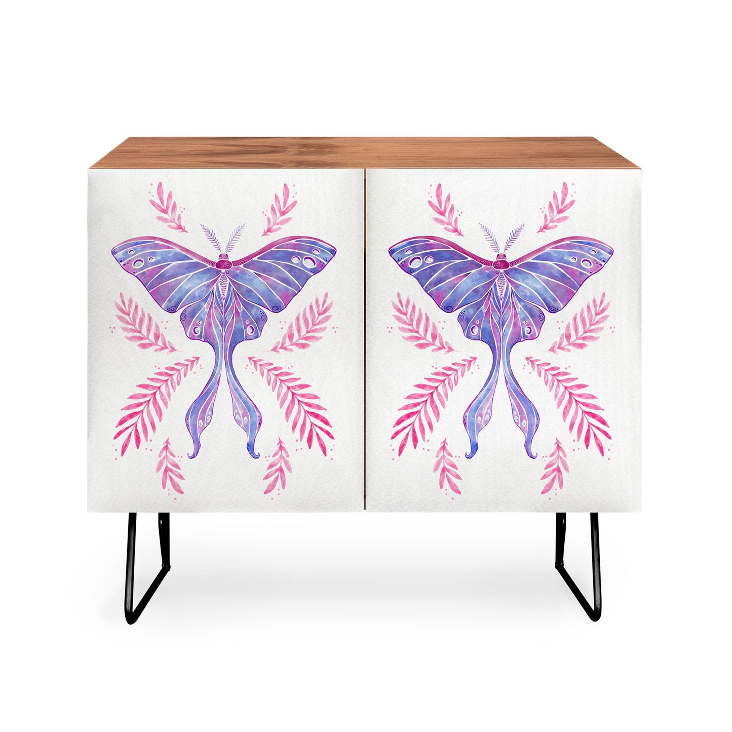 Avenie Luna Moth Blue Violet Credenza