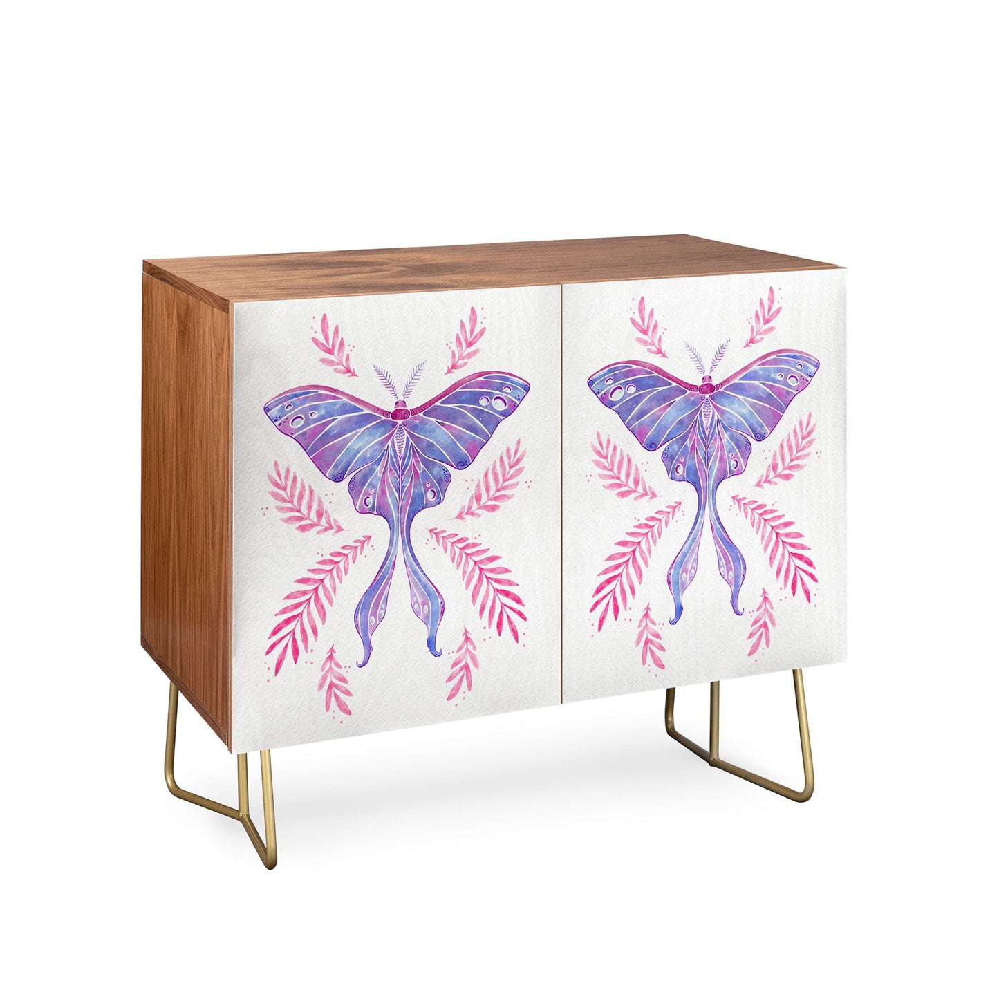 Avenie Luna Moth Blue Violet Credenza