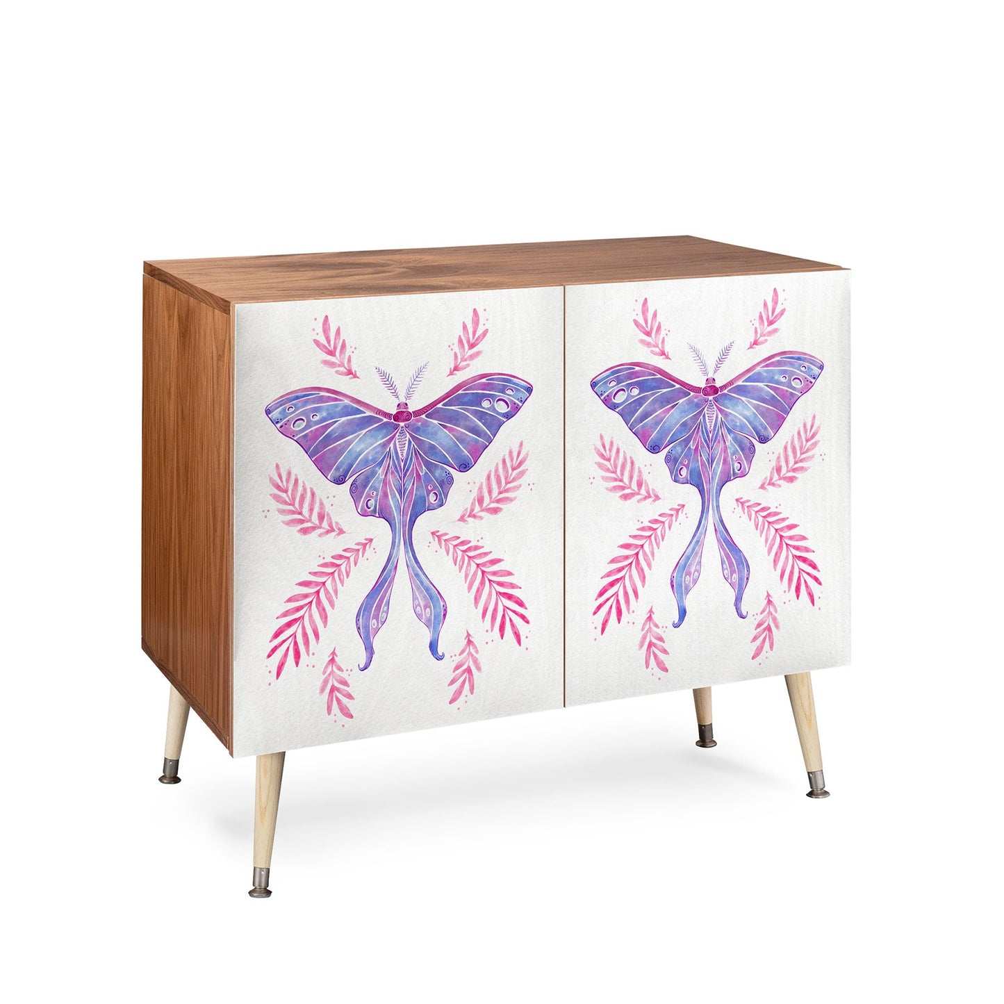 Avenie Luna Moth Blue Violet Credenza