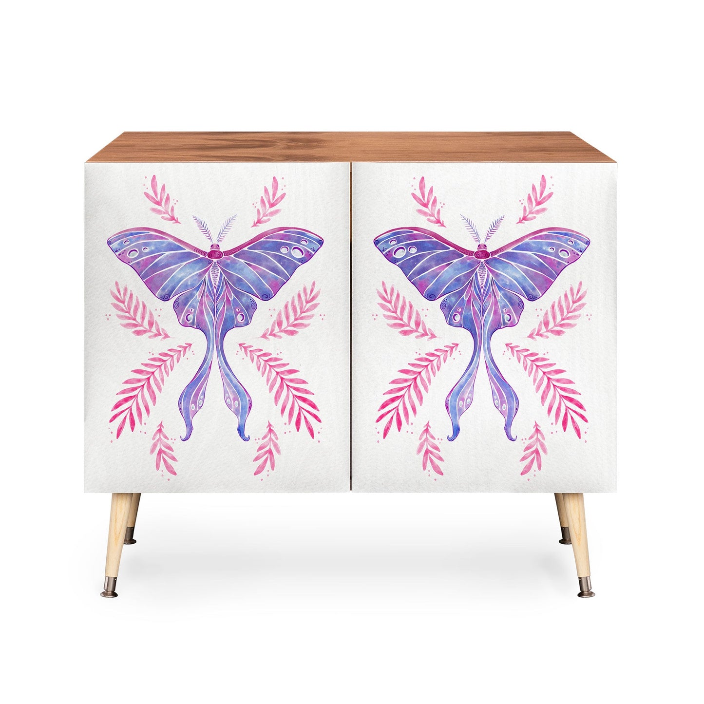 Avenie Luna Moth Blue Violet Credenza