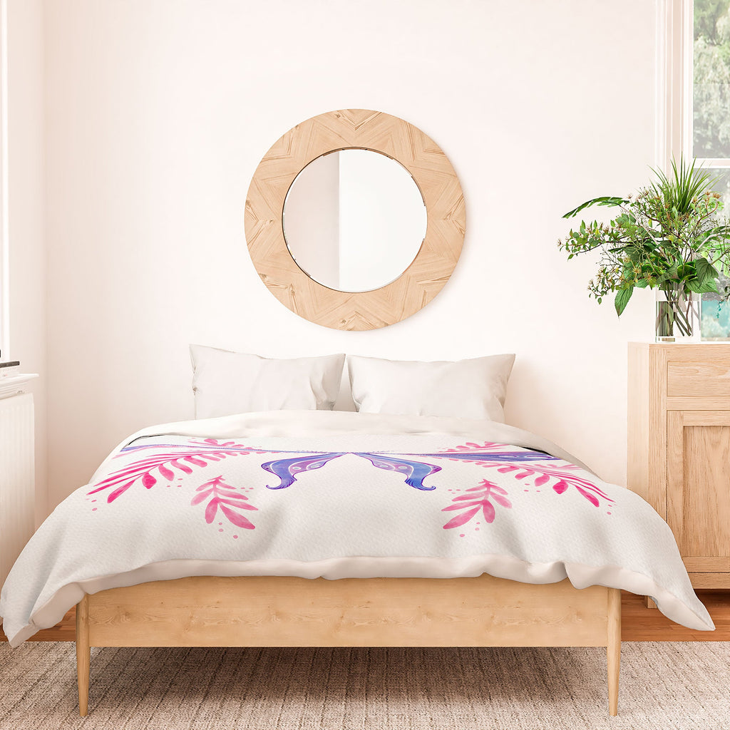 Avenie Luna Moth Blue Violet Duvet Cover