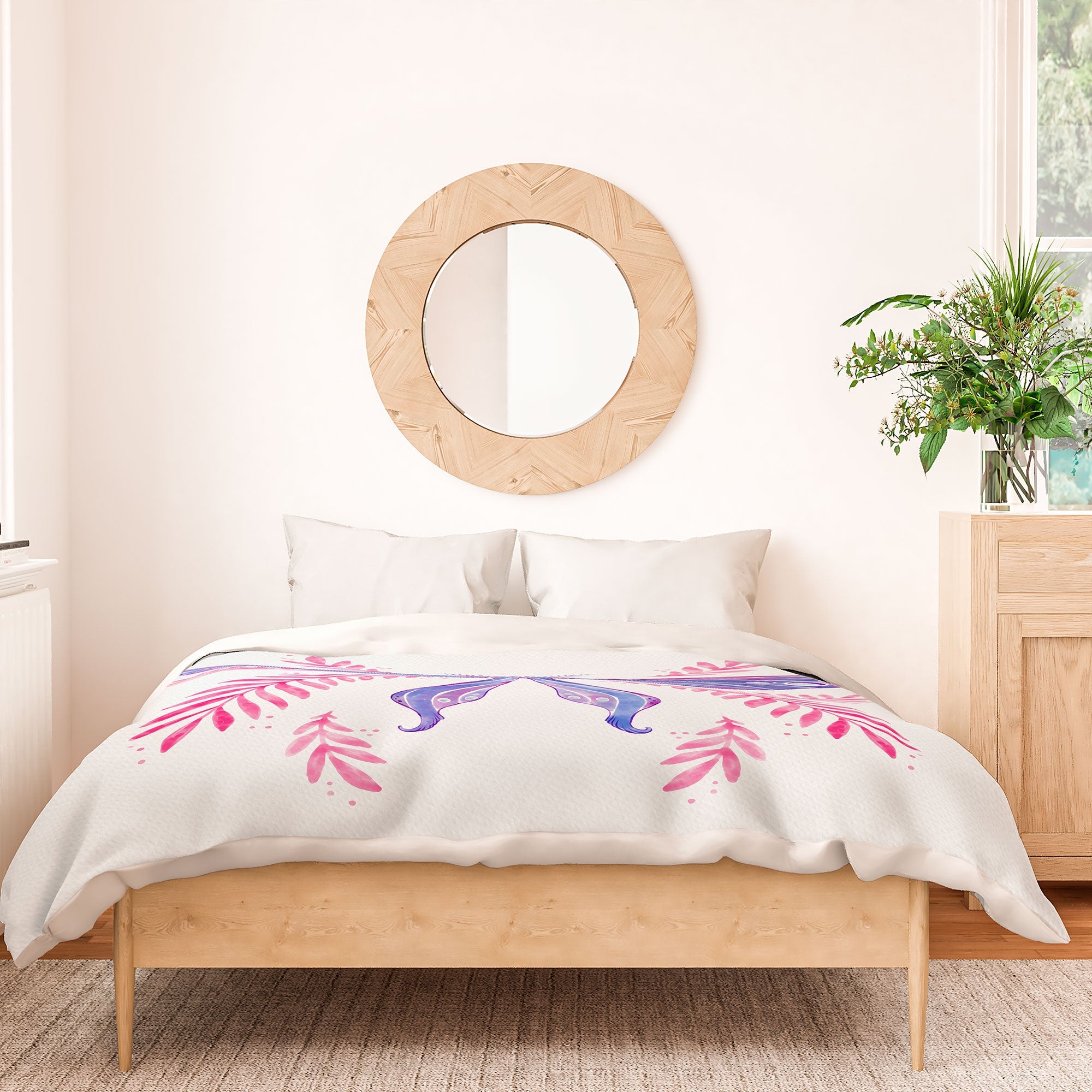 Avenie Luna Moth Blue Violet Duvet Cover