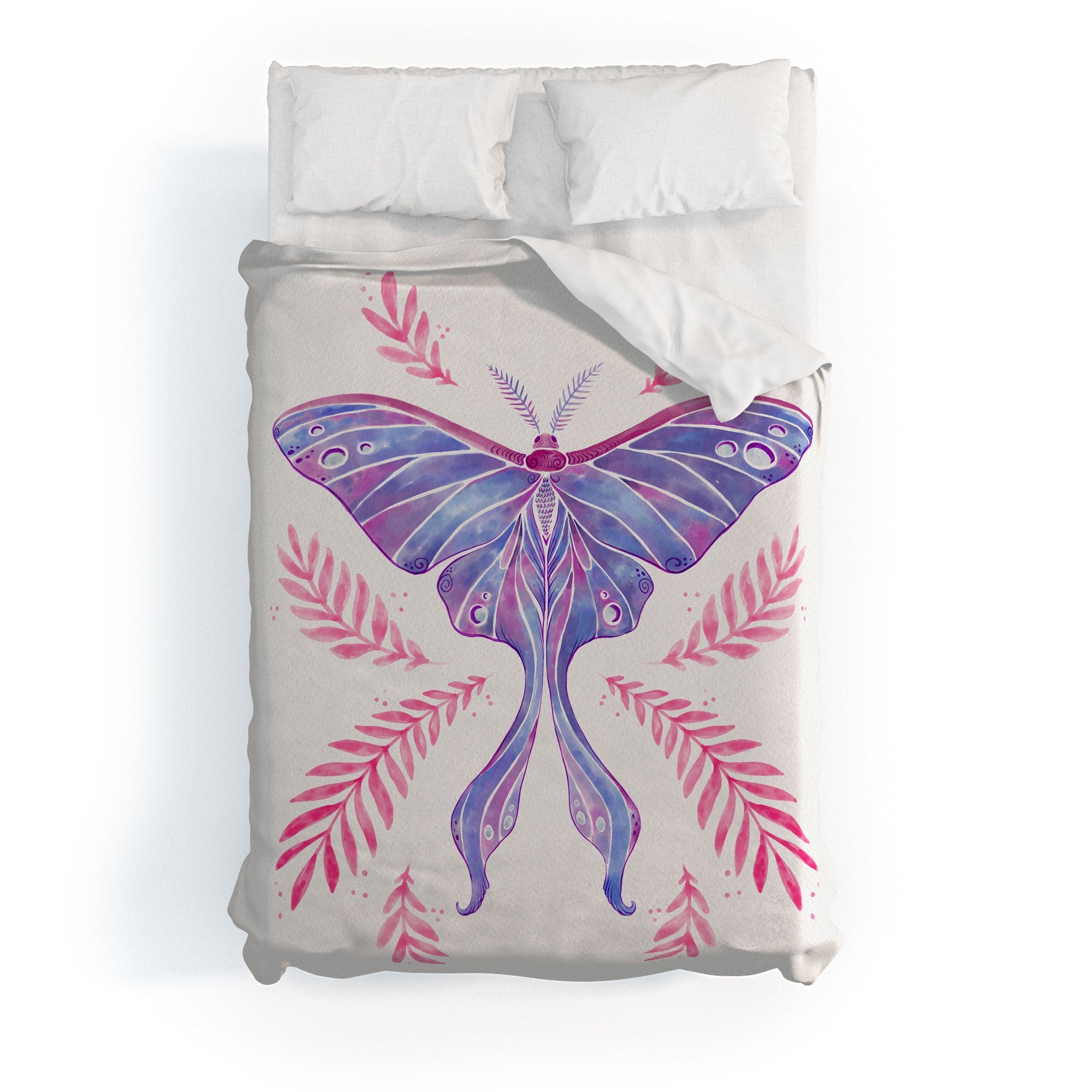 Avenie Luna Moth Blue Violet Duvet Cover