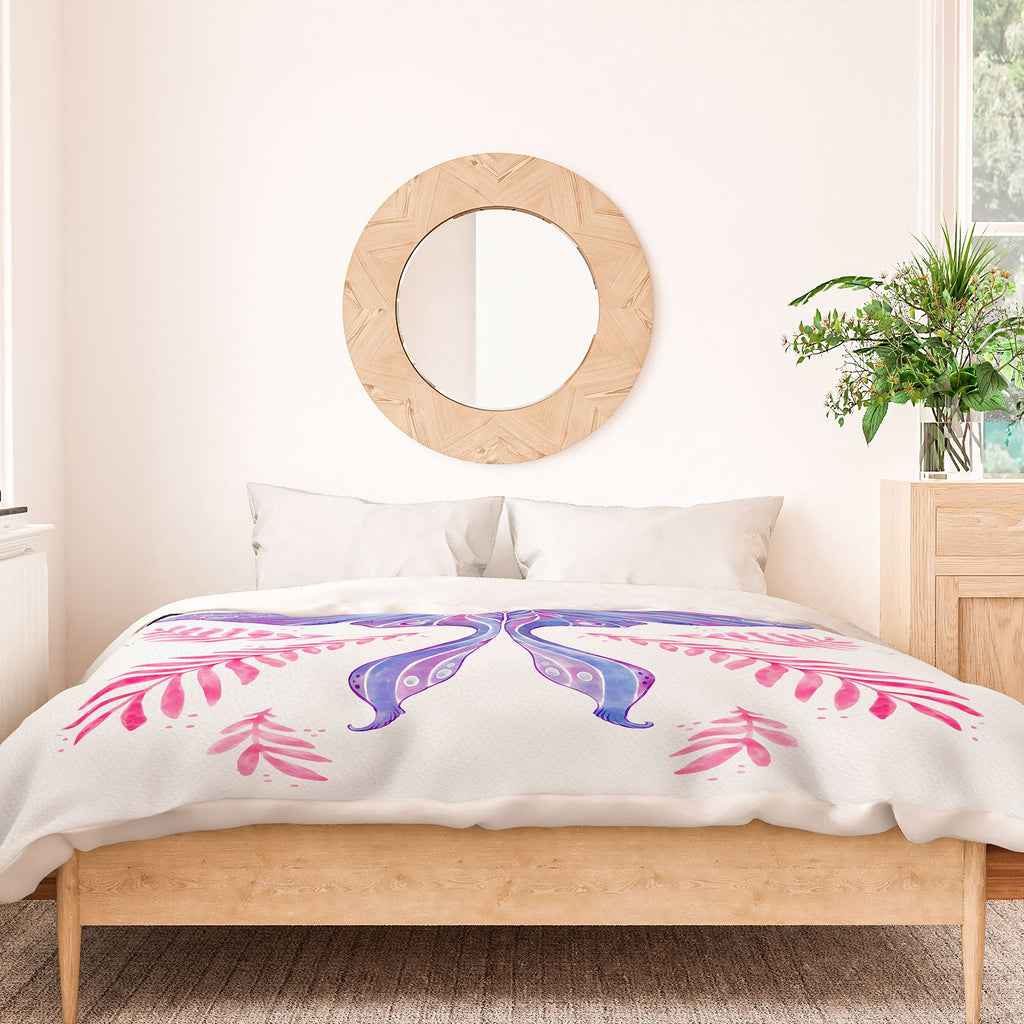 Avenie Luna Moth Blue Violet Duvet Cover
