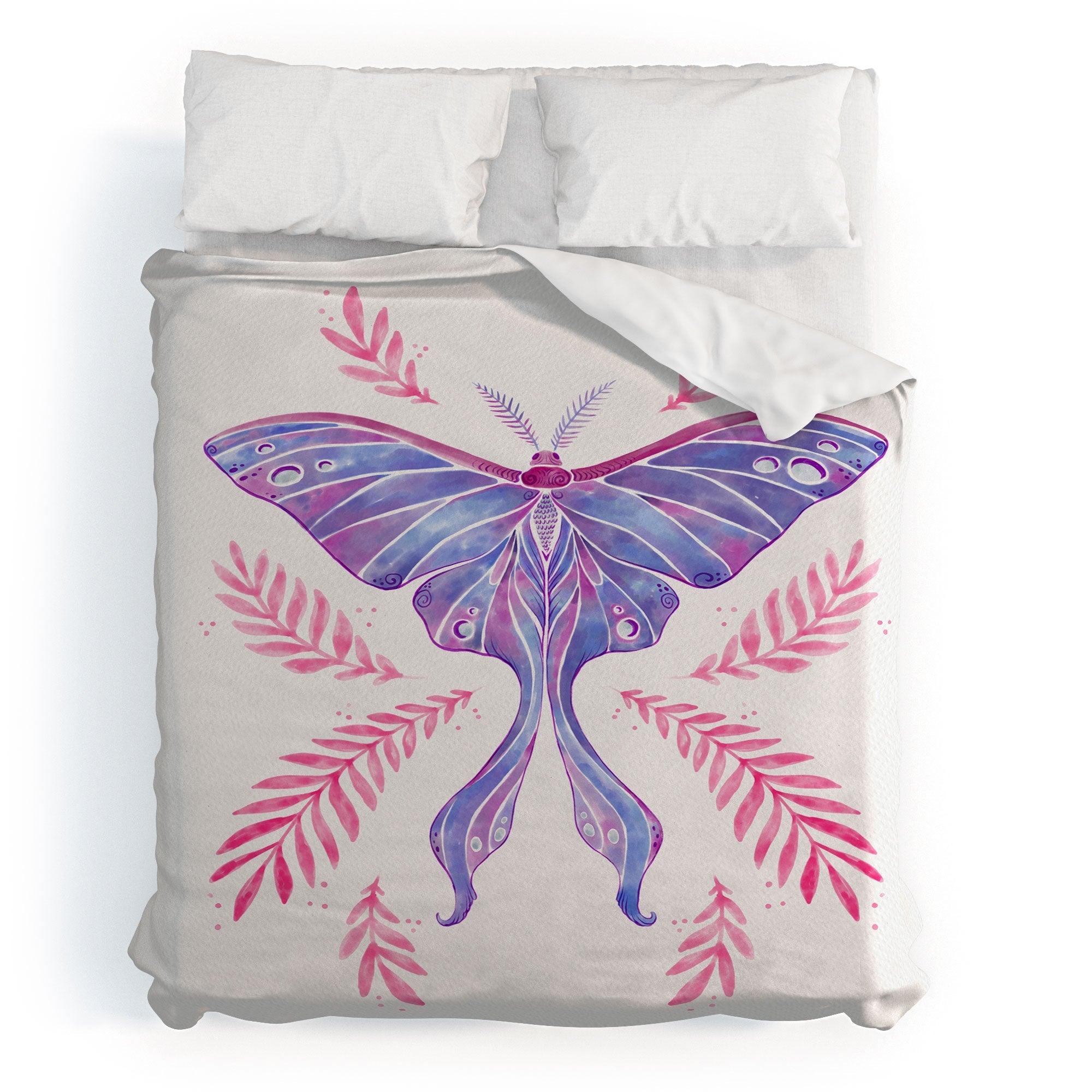 Avenie Luna Moth Blue Violet Duvet Cover