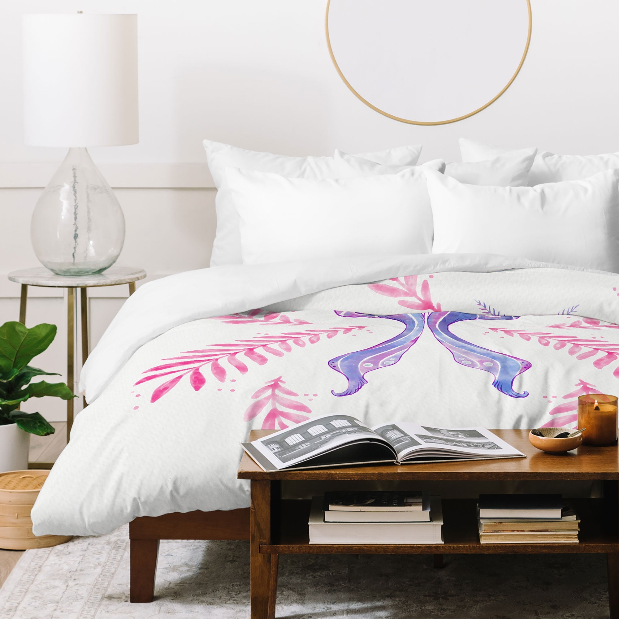 Avenie Luna Moth Blue Violet Duvet Cover