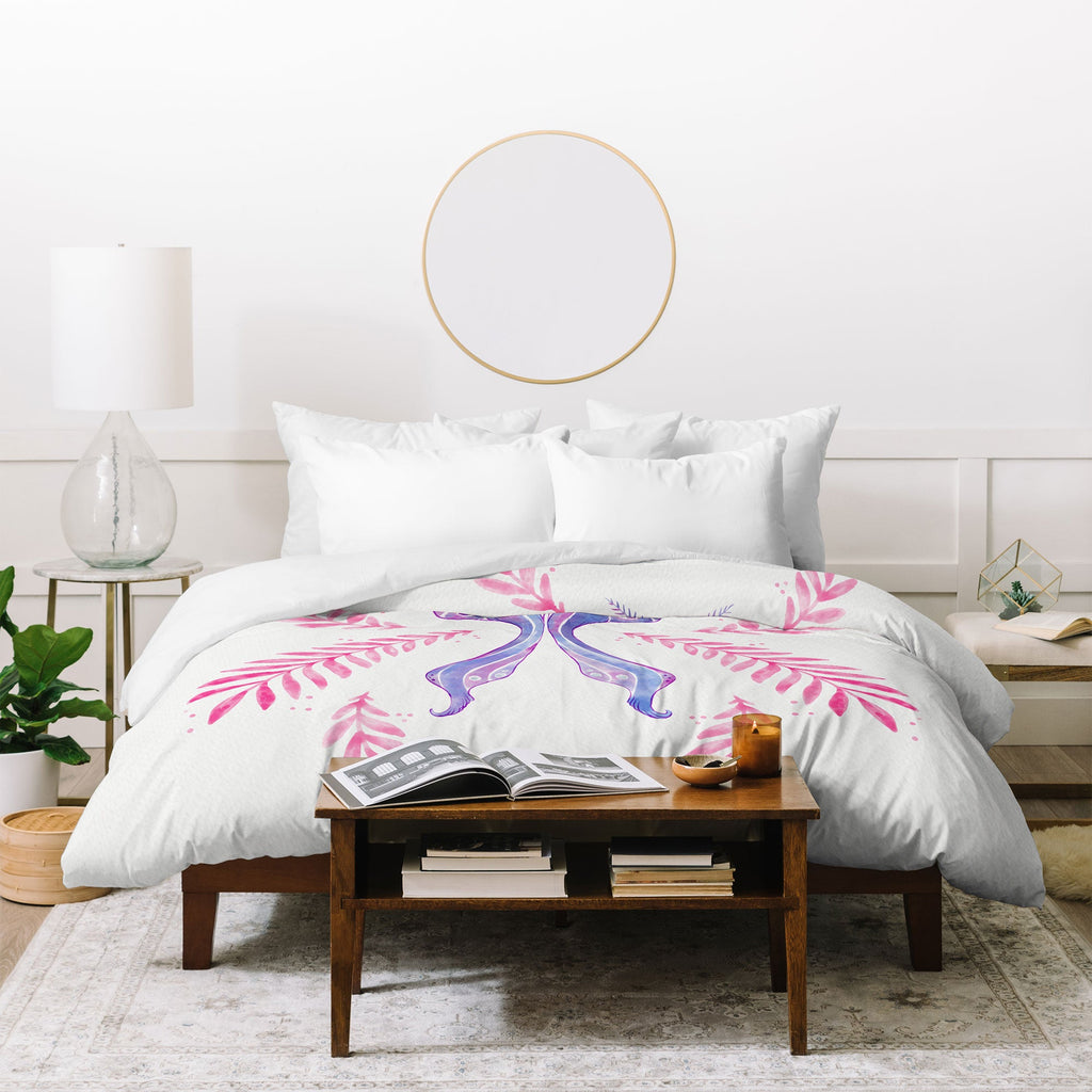 Avenie Luna Moth Blue Violet Duvet Cover